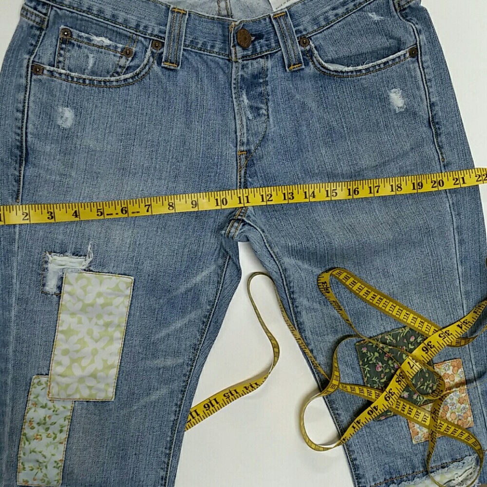 Levis Slouch Boot Cut Patchwork Jeans Style 513 - image 7